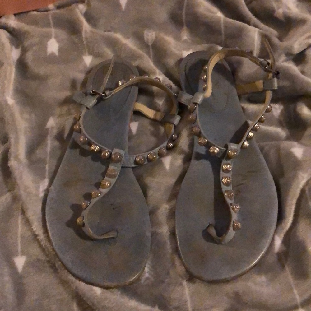 Balenciaga leather flat sandals